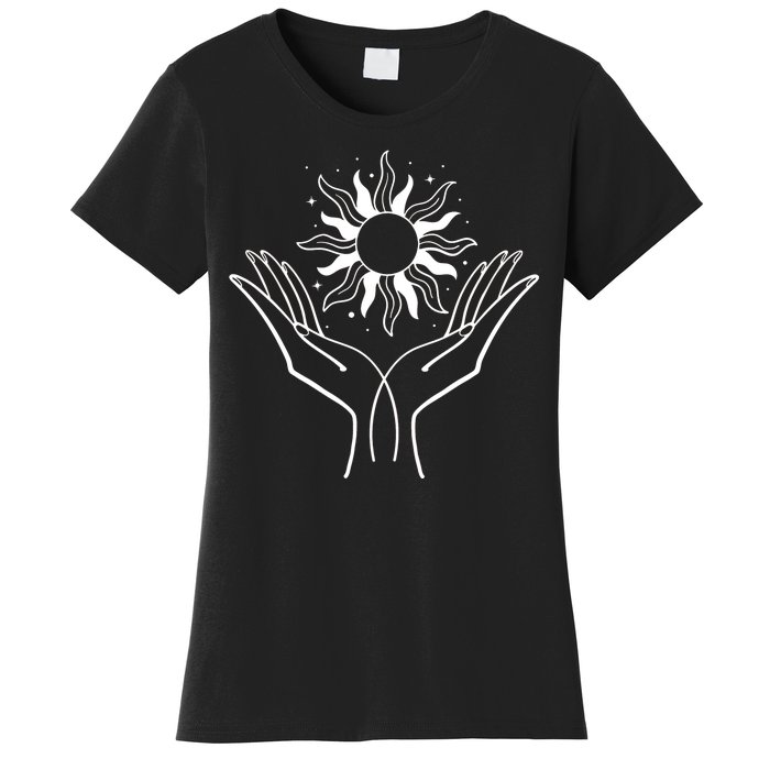 Boho Styled Hands Lifting Sun Spiritual Women's T-Shirt