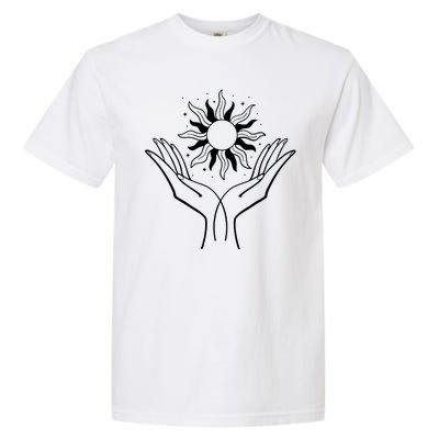 Boho Styled Hands Lifting Sun Spiritual Garment-Dyed Heavyweight T-Shirt