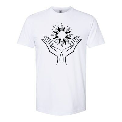 Boho Styled Hands Lifting Sun Spiritual Softstyle CVC T-Shirt