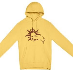 Boho Styled Open Palm Sun In Hand Premium Pullover Hoodie