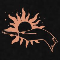 Boho Styled Open Palm Sun In Hand Ladies PosiCharge Tri-Blend Wicking Tank