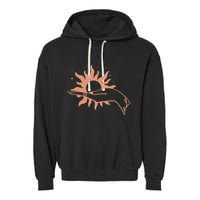Boho Styled Open Palm Sun In Hand Garment-Dyed Fleece Hoodie