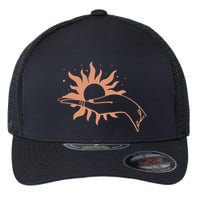 Boho Styled Open Palm Sun In Hand Flexfit Unipanel Trucker Cap