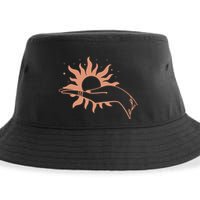Boho Styled Open Palm Sun In Hand Sustainable Bucket Hat