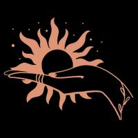 Boho Styled Open Palm Sun In Hand 7-Panel Snapback Hat