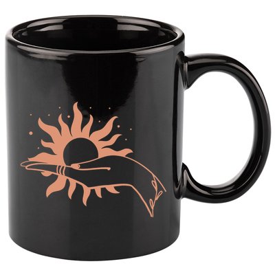 Boho Styled Open Palm Sun In Hand 11oz C Handle Ceramic Mug