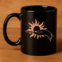 Boho Styled Open Palm Sun In Hand 11oz C Handle Ceramic Mug
