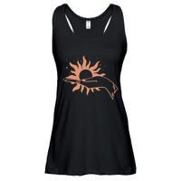 Boho Styled Open Palm Sun In Hand Ladies Essential Flowy Tank
