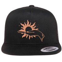Boho Styled Open Palm Sun In Hand Flatbill Hat
