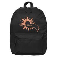 Boho Styled Open Palm Sun In Hand 16 in Basic Backpack