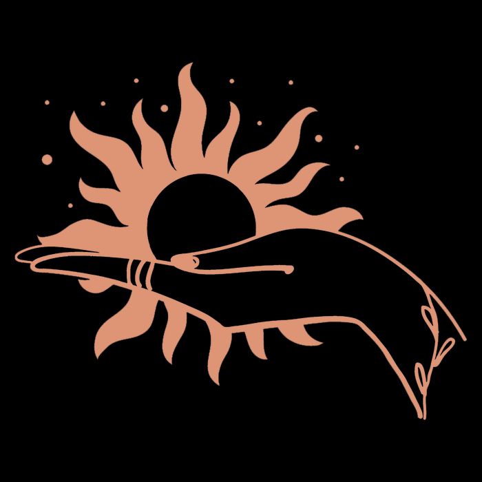 Boho Styled Open Palm Sun In Hand 16 in Basic Backpack
