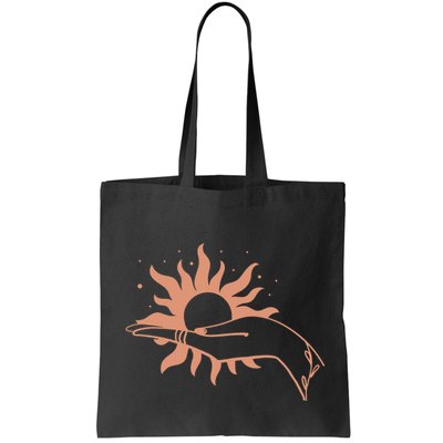 Boho Styled Open Palm Sun In Hand Bag