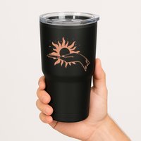 Boho Styled Open Palm Sun In Hand Tumbler