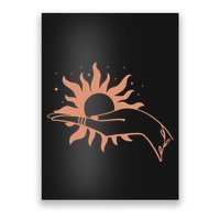 Boho Styled Open Palm Sun In Hand Poster