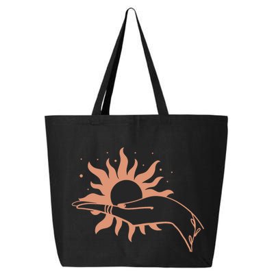 Boho Styled Open Palm Sun In Hand 25L Jumbo Tote