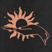 Boho Styled Open Palm Sun In Hand 25L Jumbo Tote