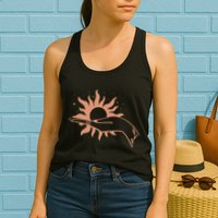 Boho Styled Open Palm Sun In Hand Womens Tank Top