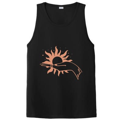 Boho Styled Open Palm Sun In Hand PosiCharge Competitor Tank