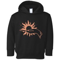Boho Styled Open Palm Sun In Hand Toddler Hoodie