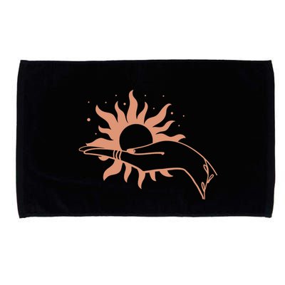 Boho Styled Open Palm Sun In Hand Microfiber Hand Towel