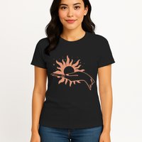 Boho Styled Open Palm Sun In Hand Womens T-Shirt