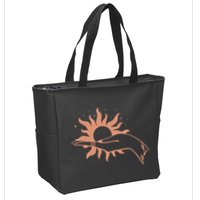 Boho Styled Open Palm Sun In Hand Zip Tote Bag