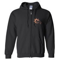 Boho Styled Open Palm Sun In Hand Full Zip Hoodie