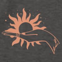 Boho Styled Open Palm Sun In Hand Vector Backpack