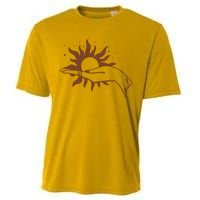 Boho Styled Open Palm Sun In Hand Cooling Performance Crew T-Shirt