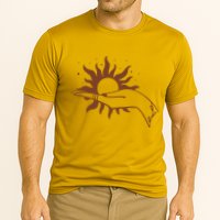 Boho Styled Open Palm Sun In Hand Performance Shirt