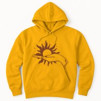 Boho Styled Open Palm Sun In Hand Hoodie