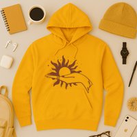 Boho Styled Open Palm Sun In Hand Hoodie