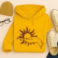 Boho Styled Open Palm Sun In Hand Hoodie