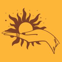 Boho Styled Open Palm Sun In Hand Hoodie
