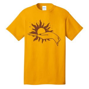 Boho Styled Open Palm Sun In Hand Tall T-Shirt