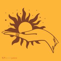 Boho Styled Open Palm Sun In Hand Tall T-Shirt