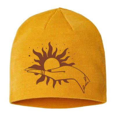 Boho Styled Open Palm Sun In Hand Sustainable Beanie