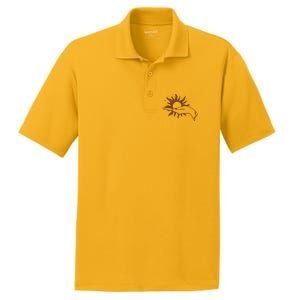 Boho Styled Open Palm Sun In Hand PosiCharge RacerMesh Polo