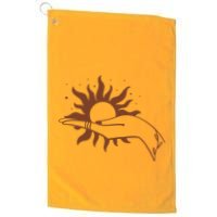 Boho Styled Open Palm Sun In Hand Golf Towel