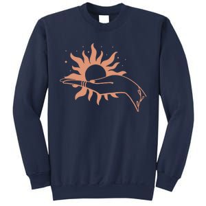 Boho Styled Open Palm Sun In Hand Sweatshirt