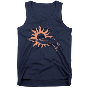 Boho Styled Open Palm Sun In Hand Tank Top