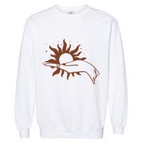 Boho Styled Open Palm Sun In Hand Garment-Dyed Sweatshirt