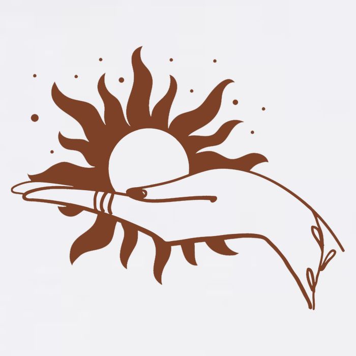Boho Styled Open Palm Sun In Hand Garment-Dyed Sweatshirt