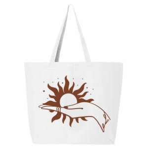 Boho Styled Open Palm Sun In Hand 25L Jumbo Tote