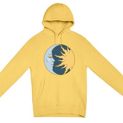 Boho Sun And Moon Premium Pullover Hoodie