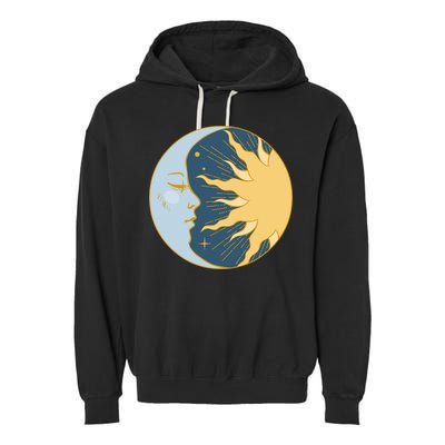 Boho Sun And Moon Garment-Dyed Fleece Hoodie