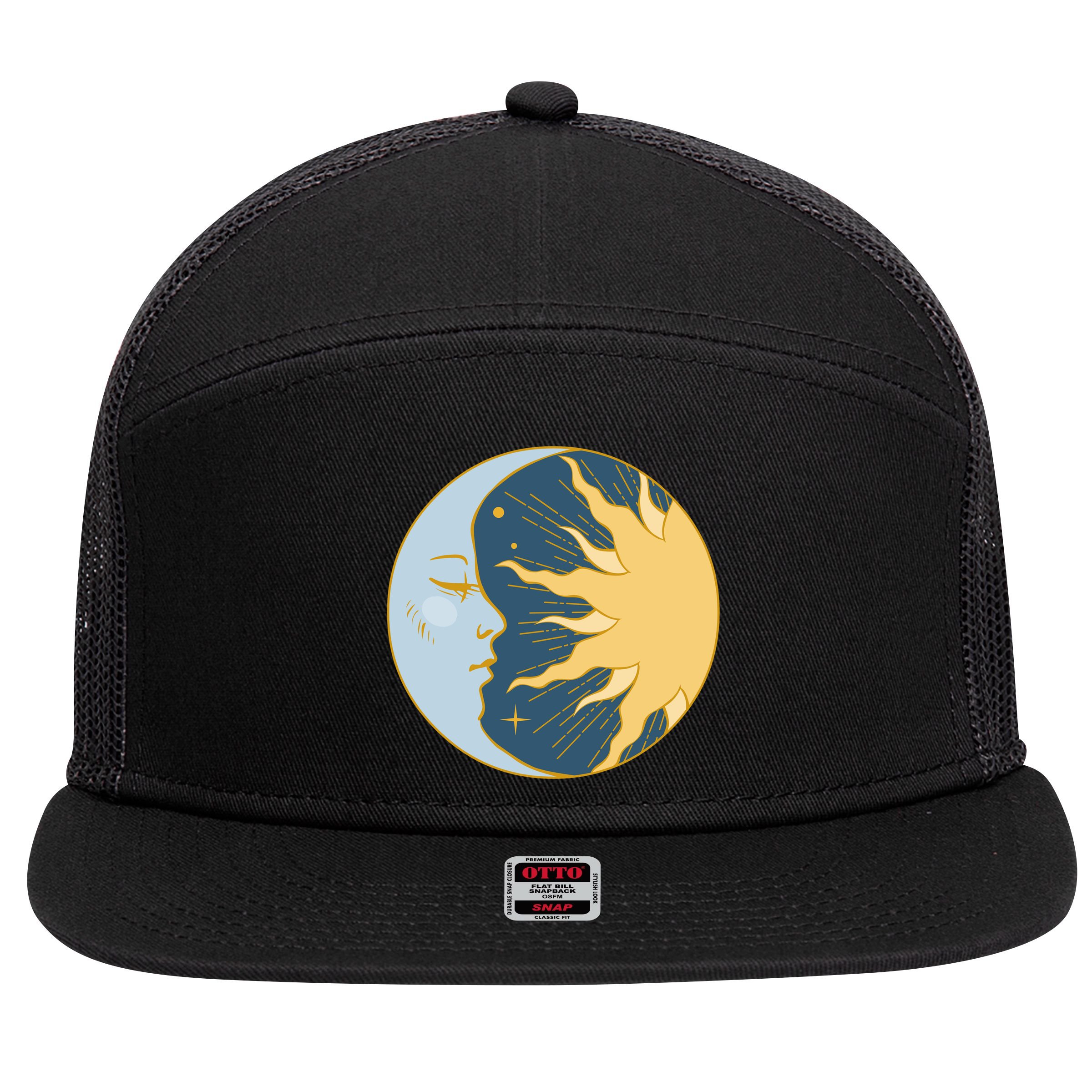 Boho Sun And Moon 7 Panel Mesh Trucker Snapback Hat
