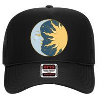 Boho Sun And Moon High Crown Mesh Back Trucker Hat