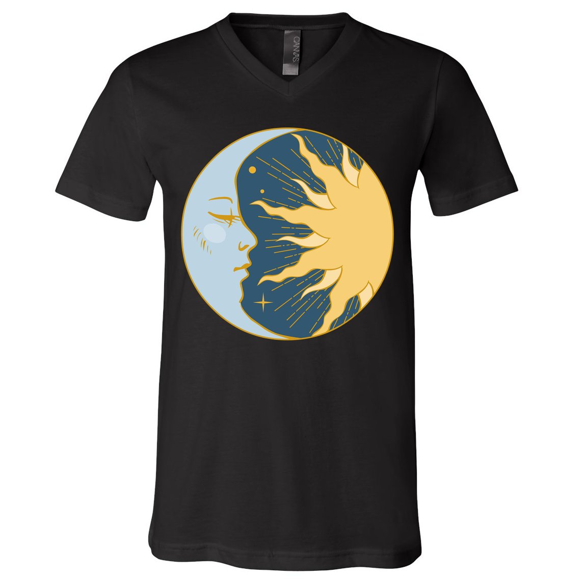 Boho Sun And Moon V-Neck T-Shirt