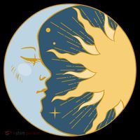 Boho Sun And Moon 7-Panel Snapback Hat